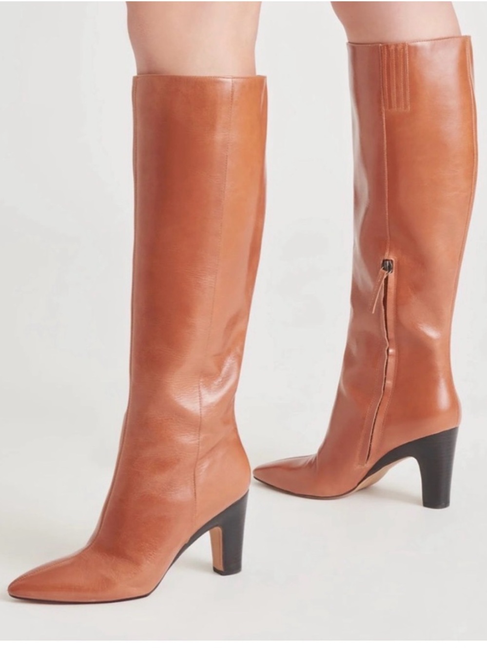 Dolce Vita Nelas Leather Knee Boots in Cognac Brown NEW 8.5